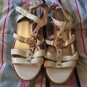 Michael Kors white platform sandal